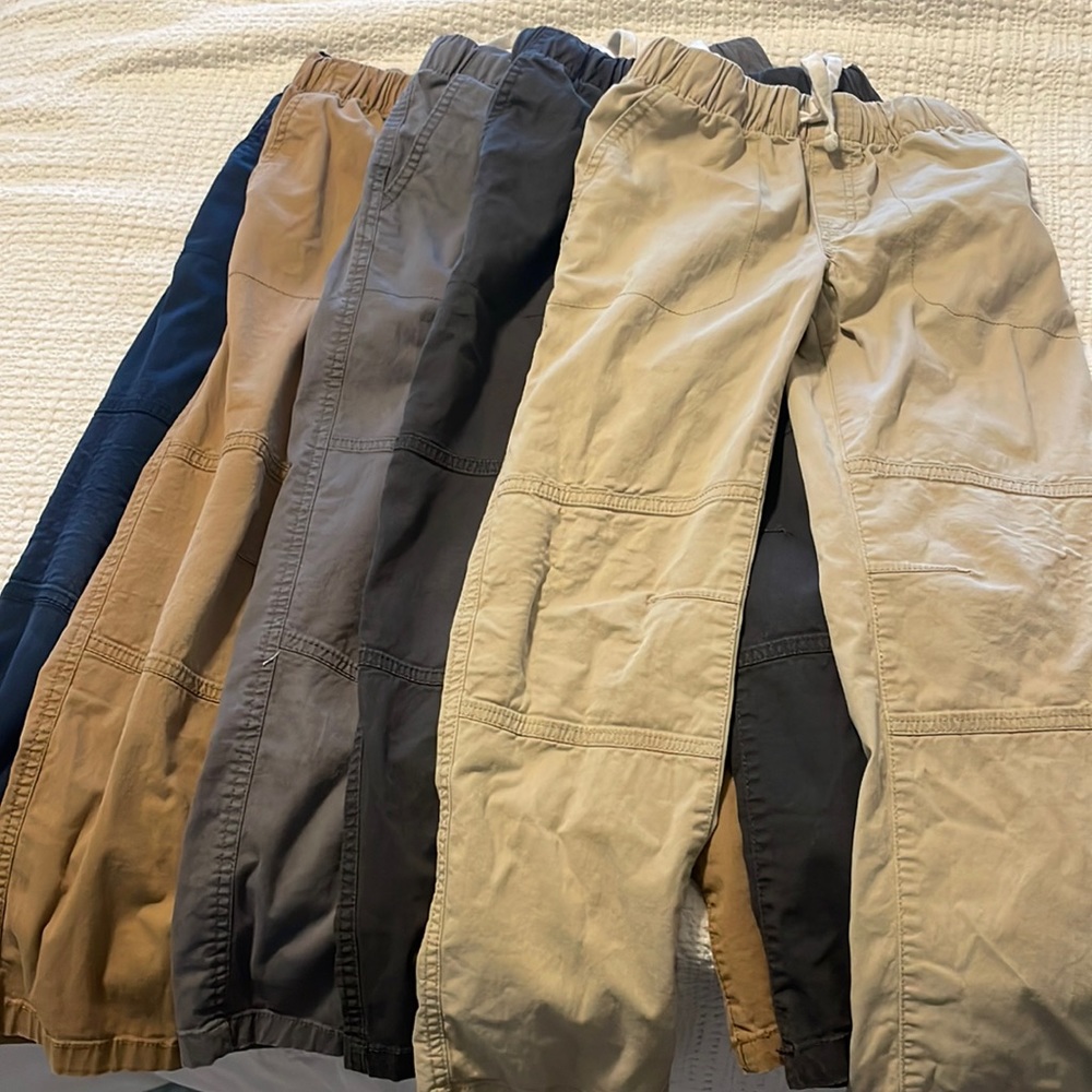 Cat & Jack Boys' Stretch Straight Fit Woven Pull-On Pants Bundle - 6 pairs